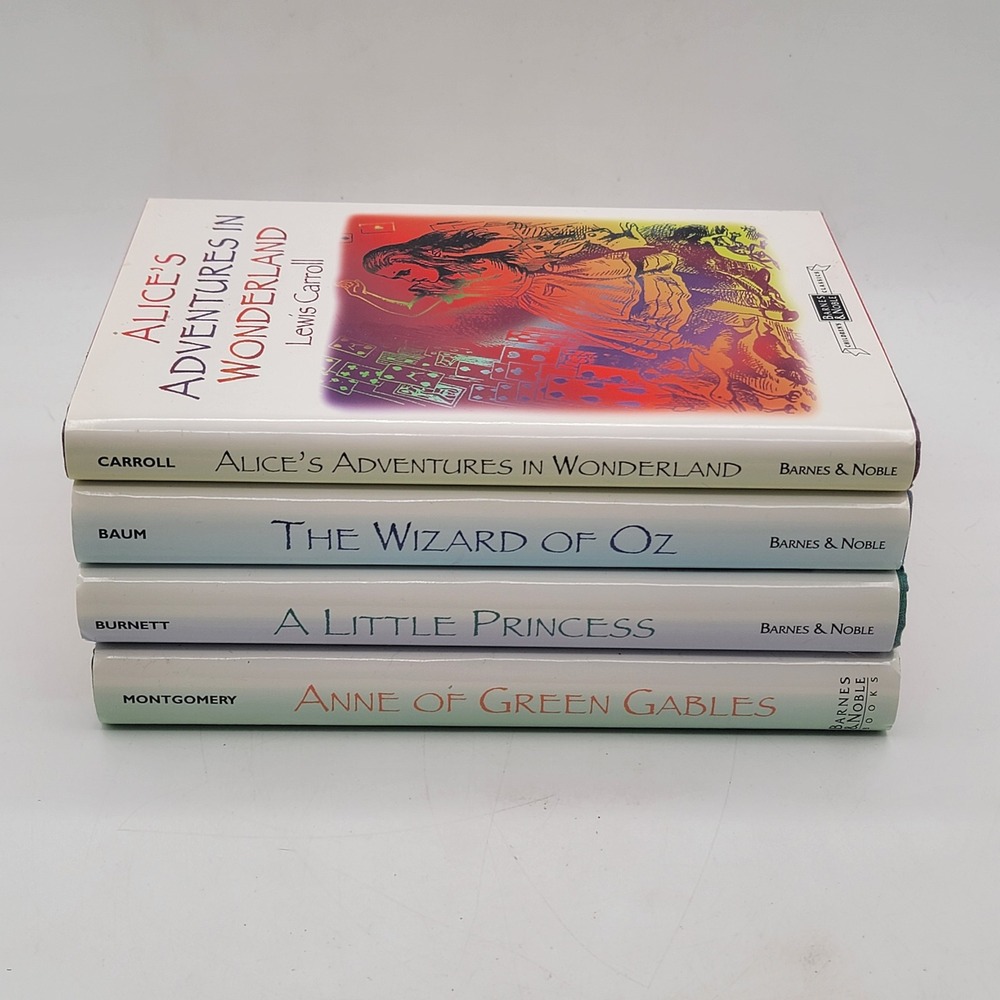 Barnes & Noble Children's Classics 4 Book HC Set Alice Wizard Oz Anne Princess